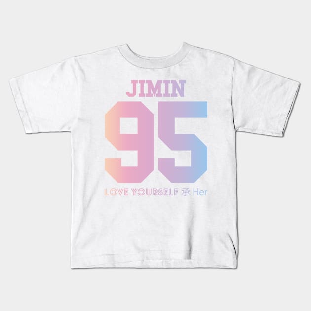 BTS (Bangtan Boys) LOVE YOURSELF 轉 'Her' Jimin 95 Jersey Kids T-Shirt by iKPOPSTORE